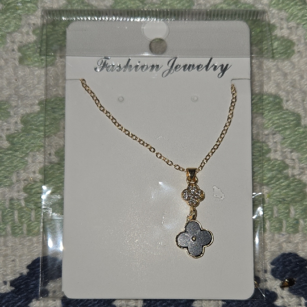 5 For $15 Bundle Deals Gold and Black Clover Pendant Necklace